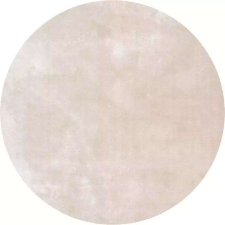 Fraai Rond wasbaar viscose vloerkleed Vive Creme Ø 200cm