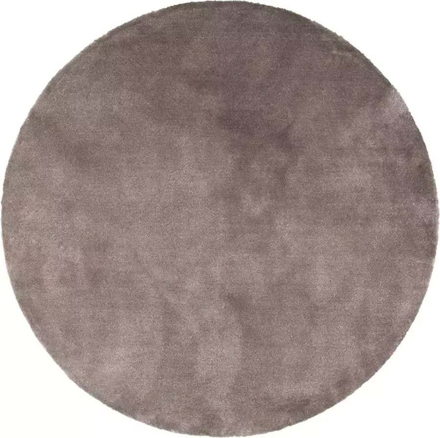 Fraai Rond wasbaar viscose vloerkleed Vive Taupe Ø 160cm