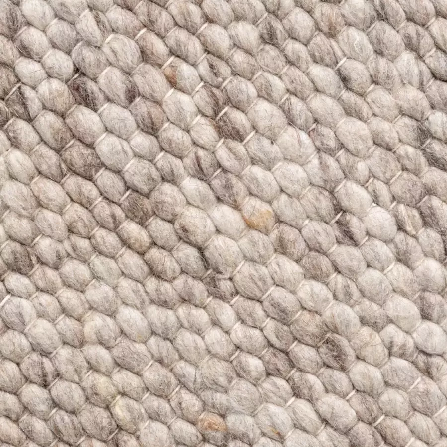 Fraai Rond wollen vloerkleed Feline Bruin Gemeleerd Ø 100cm
