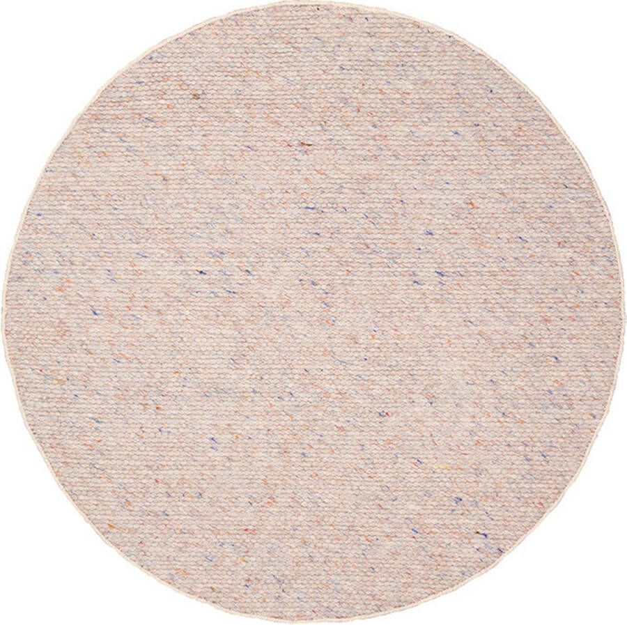 Fraai Rond wollen vloerkleed Feline Pastel Ø 160cm