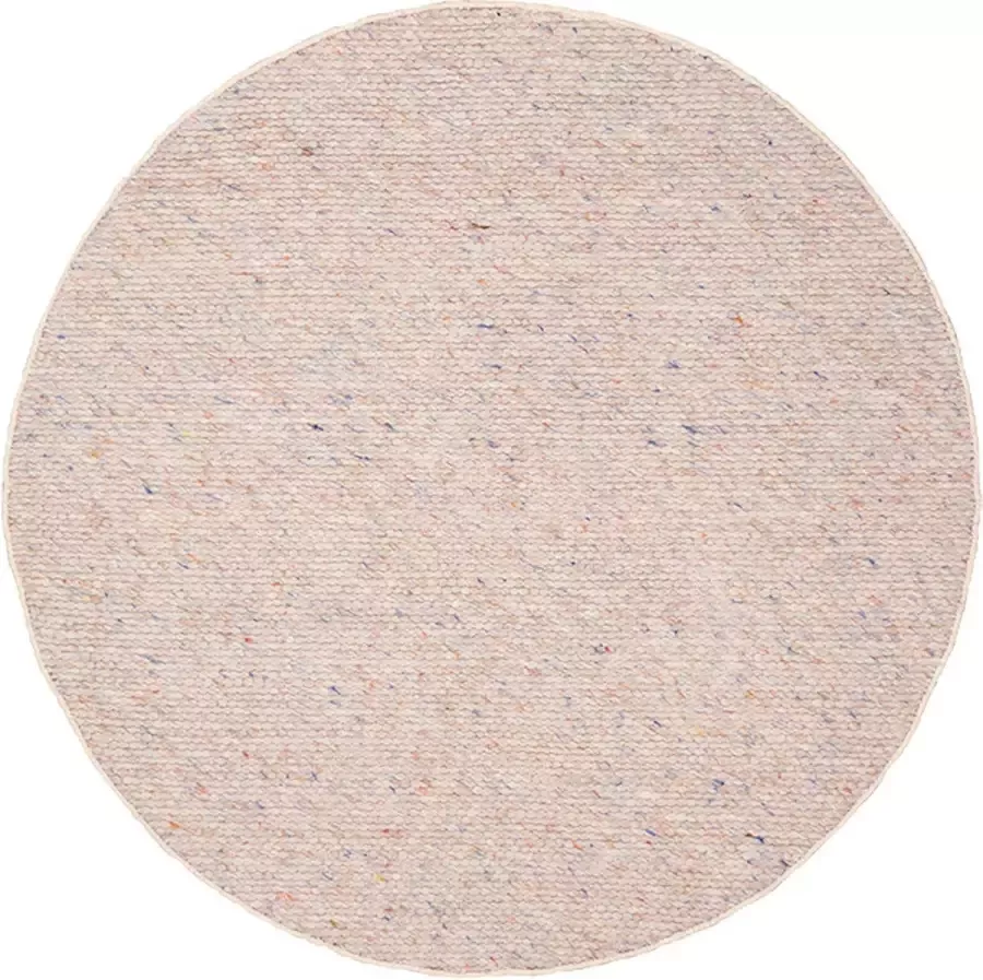 Fraai Rond wollen vloerkleed Feline Pastel Ø 160cm