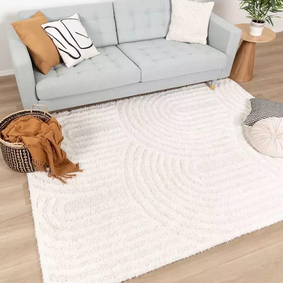 Fraai Scandinavisch vloerkleed Lova Arches Crème 140x200cm