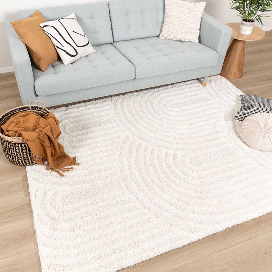 Fraai Scandinavisch vloerkleed Lova Arches Creme 160x230cm