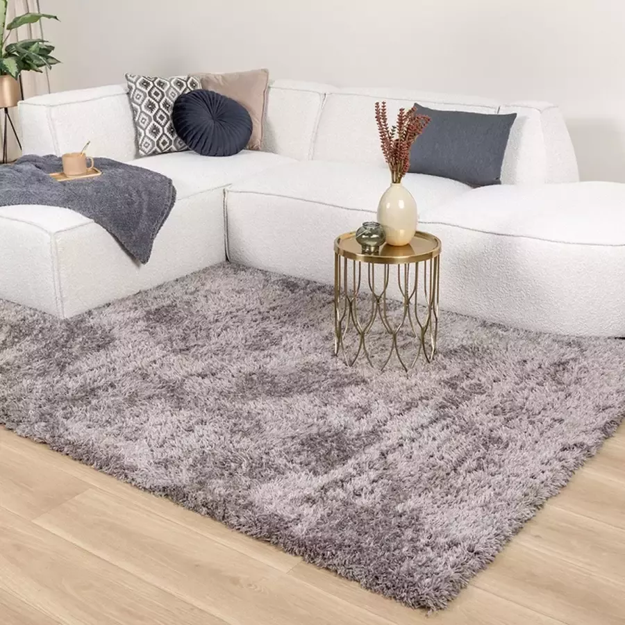 Fraai Shaggy vloerkleed Blaze Grijs 160x230cm