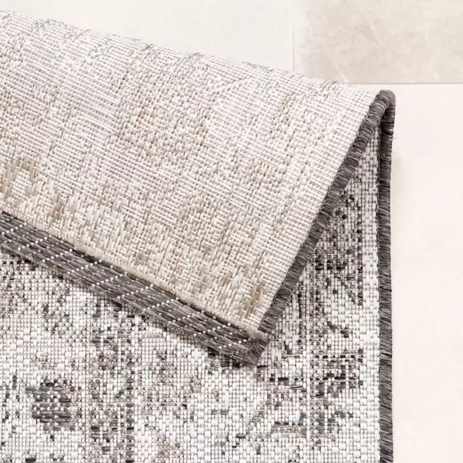 Fraai Vintage buitenkleed Victoria Oriental Grijs 140x200cm