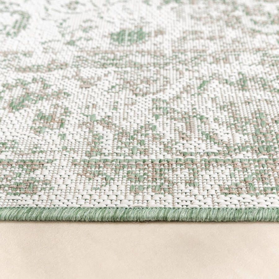 Fraai Vintage buitenkleed Victoria Oriental Groen 140x200cm