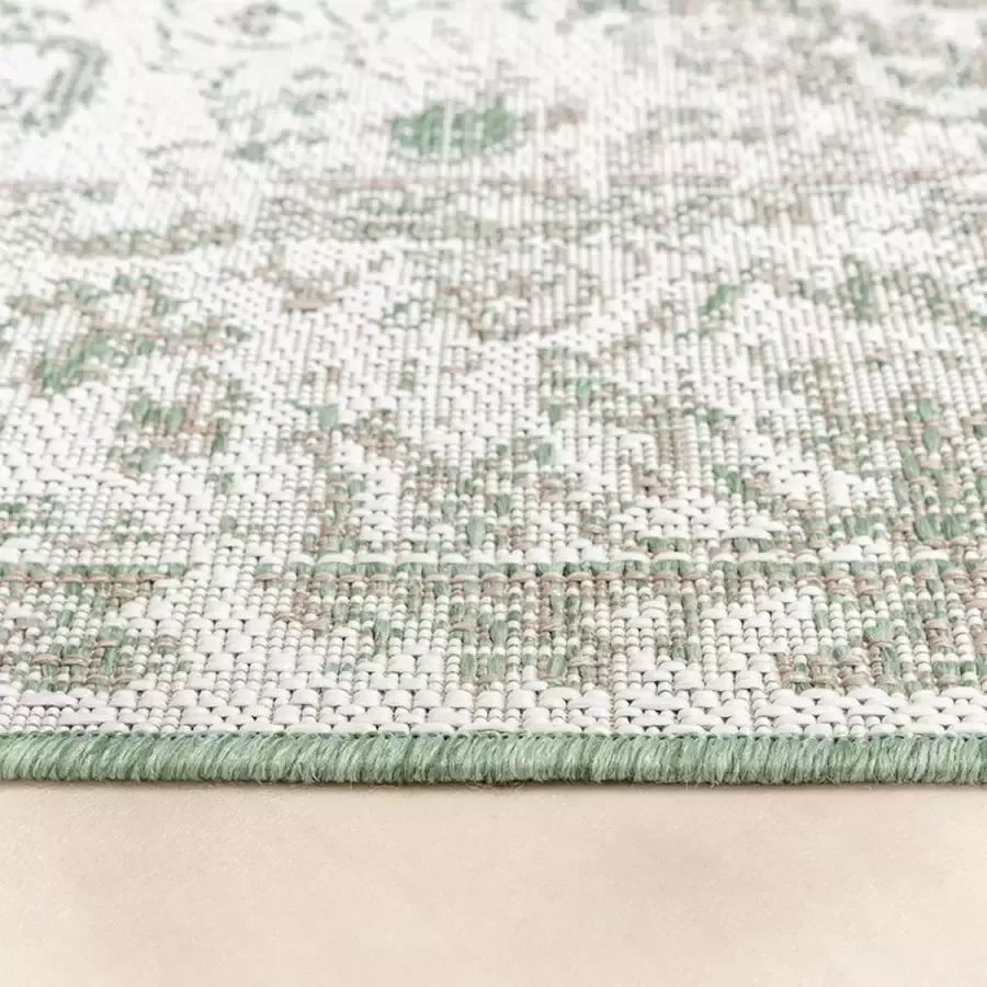 Fraai Vintage buitenkleed Victoria Oriental Groen 140x200cm