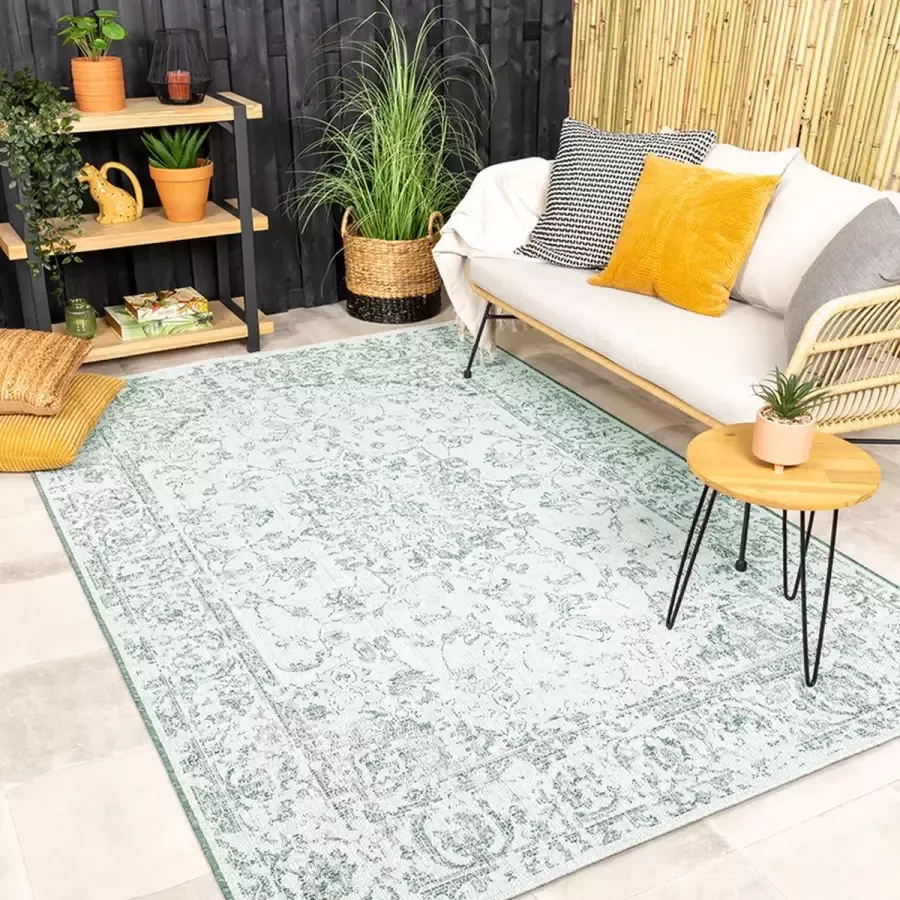 Fraai Vintage buitenkleed Victoria Oriental Groen 240x330cm