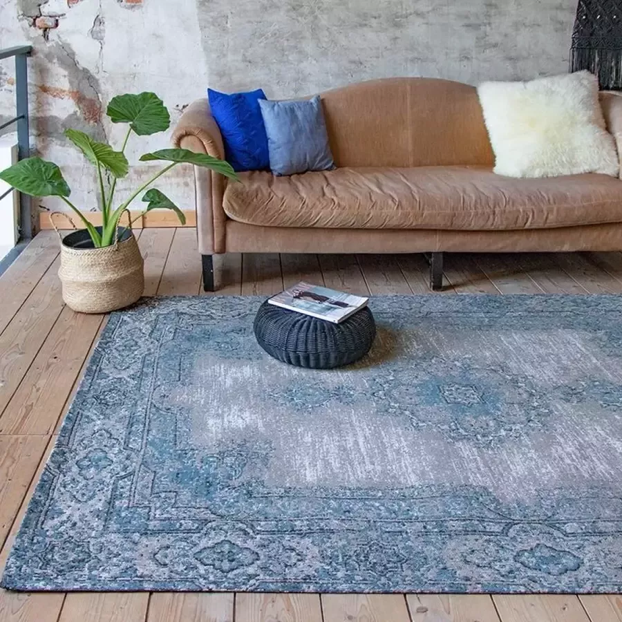 Fraai Vintage vloerkleed Dreams grijs blauw 70 x 140cm