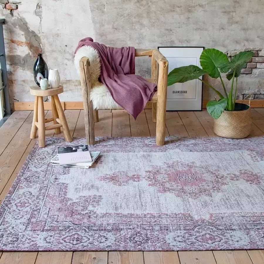 Fraai Vintage vloerkleed Dreams Grijs Roze 200x290cm