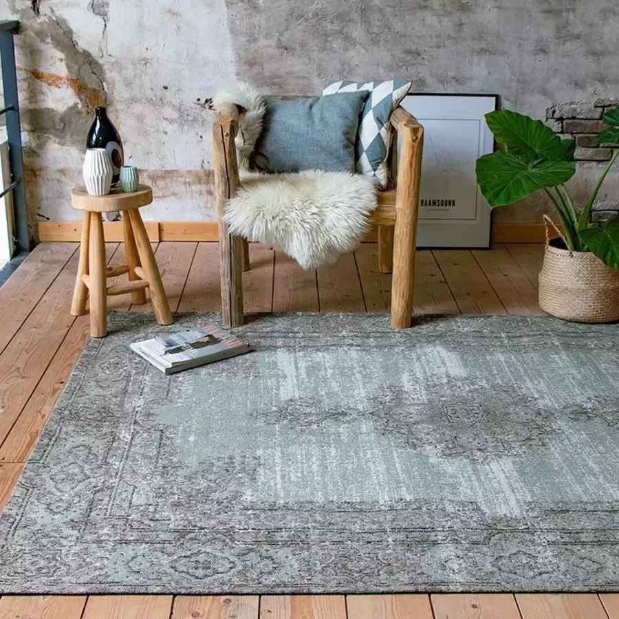 Fraai Vintage vloerkleed Dreams Groen Grijs 160x240cm