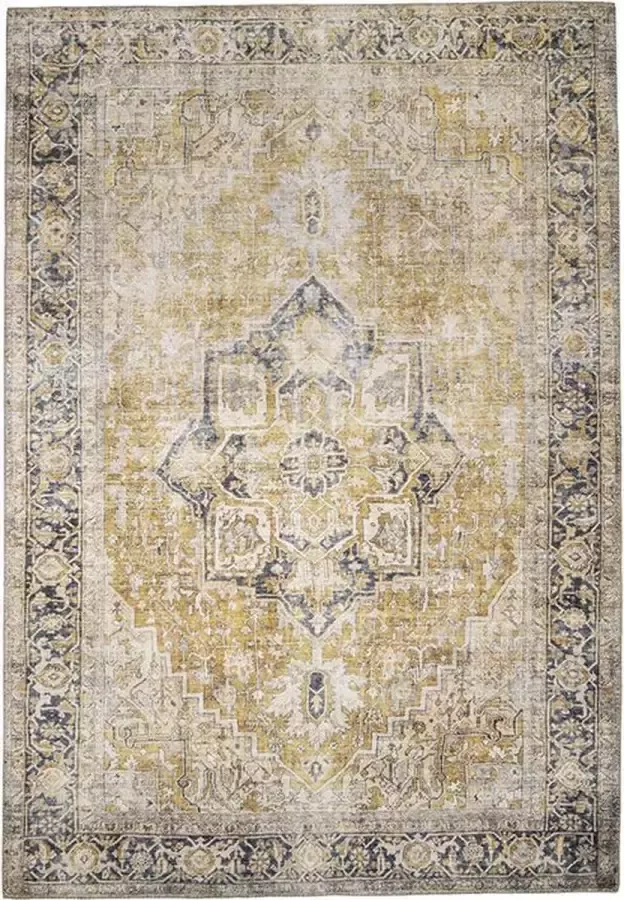 Fraai Vintage vloerkleed Lugan Geel 140x200cm