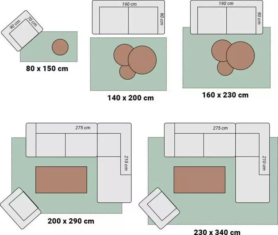 Fraai Vintage vloerkleed Lugan Groen Grijs 160x230cm