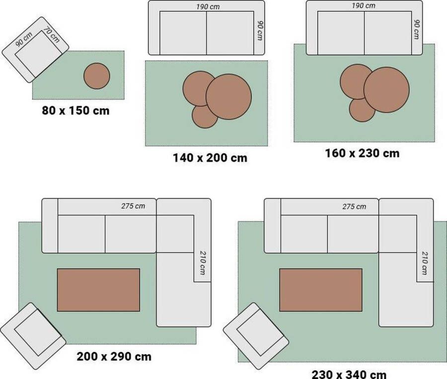 Fraai Vintage vloerkleed Lugan Groen Grijs 200x290cm