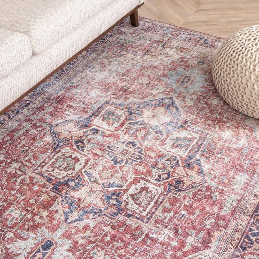 Fraai Vintage vloerkleed Lugan Rood 80x150cm