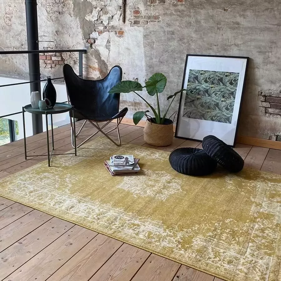 Fraai Vintage vloerkleed Wonder Geel 140x190cm