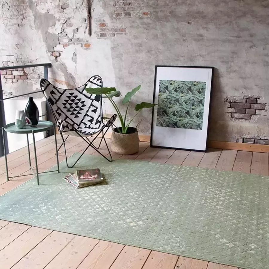 Fraai Vintage vloerkleed Wonder Rustic Groen 140x190cm