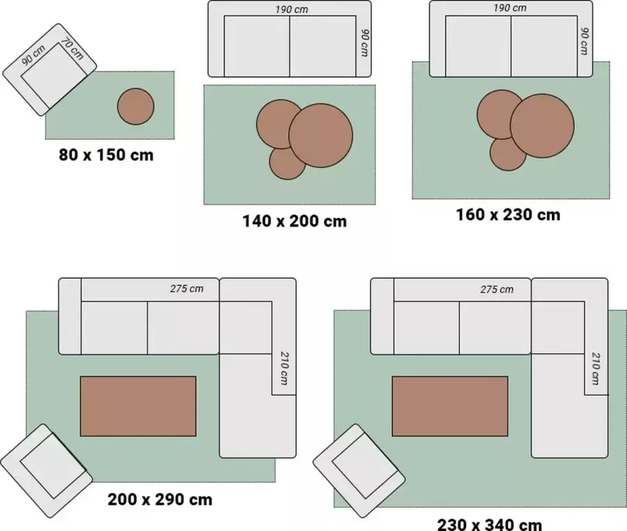 Fraai Wasbaar vloerkleed Nova Aztec Olijfgroen 280x380cm