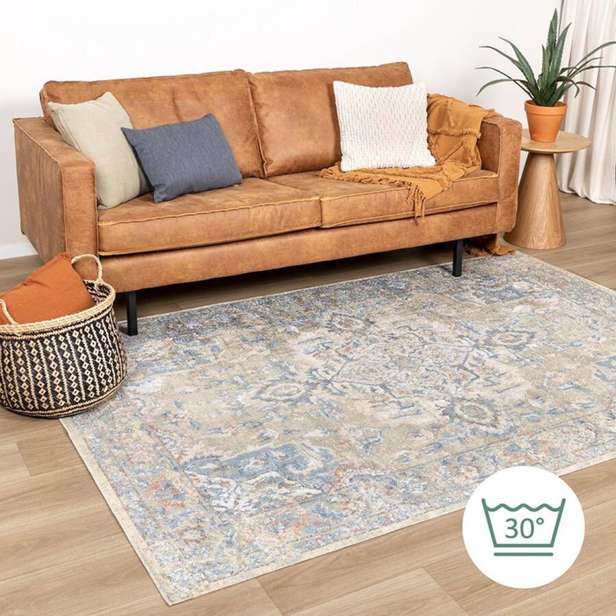 Fraai Wasbaar vloerkleed Nova Medaillon Groen 230x330cm