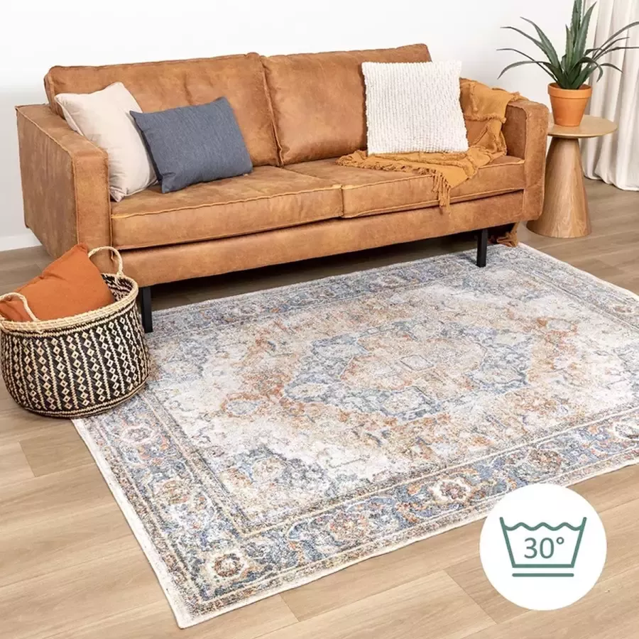 Fraai Wasbaar vloerkleed Nova Medaillon Rustiek 200x290cm