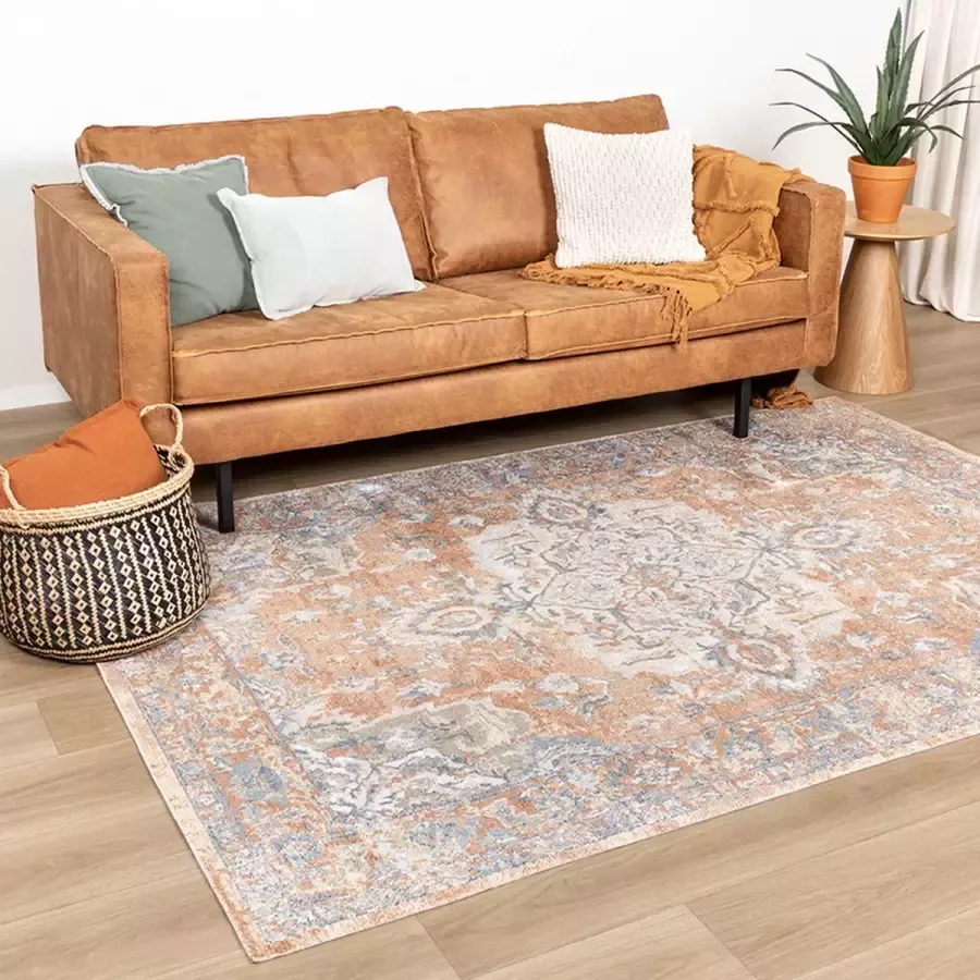 Fraai Wasbaar vloerkleed Nova Medaillon Terra 280x380cm