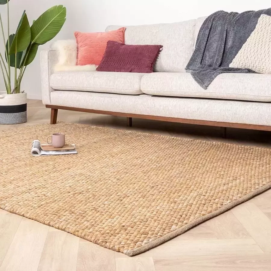 Fraai Wollen vloerkleed Brilliant Okergeel 160x240cm