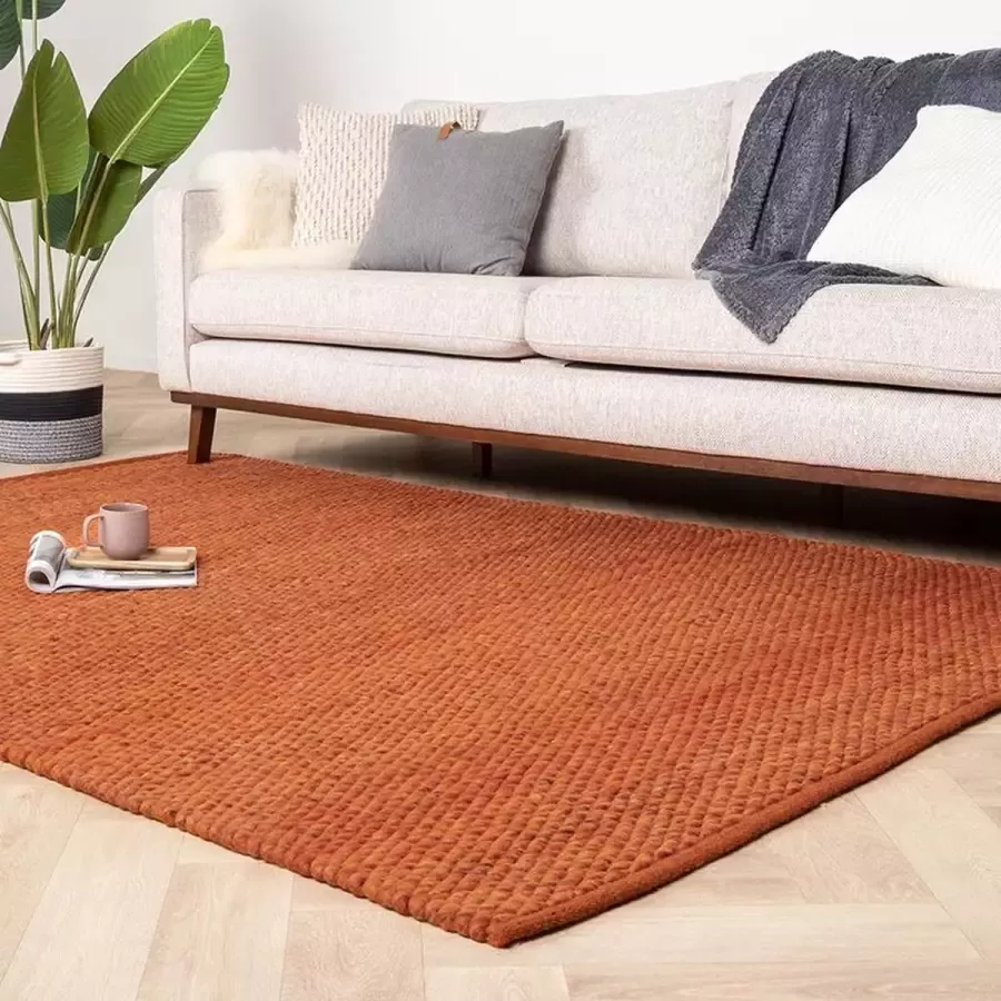 Fraai Wollen vloerkleed Brilliant Terra 200x300cm