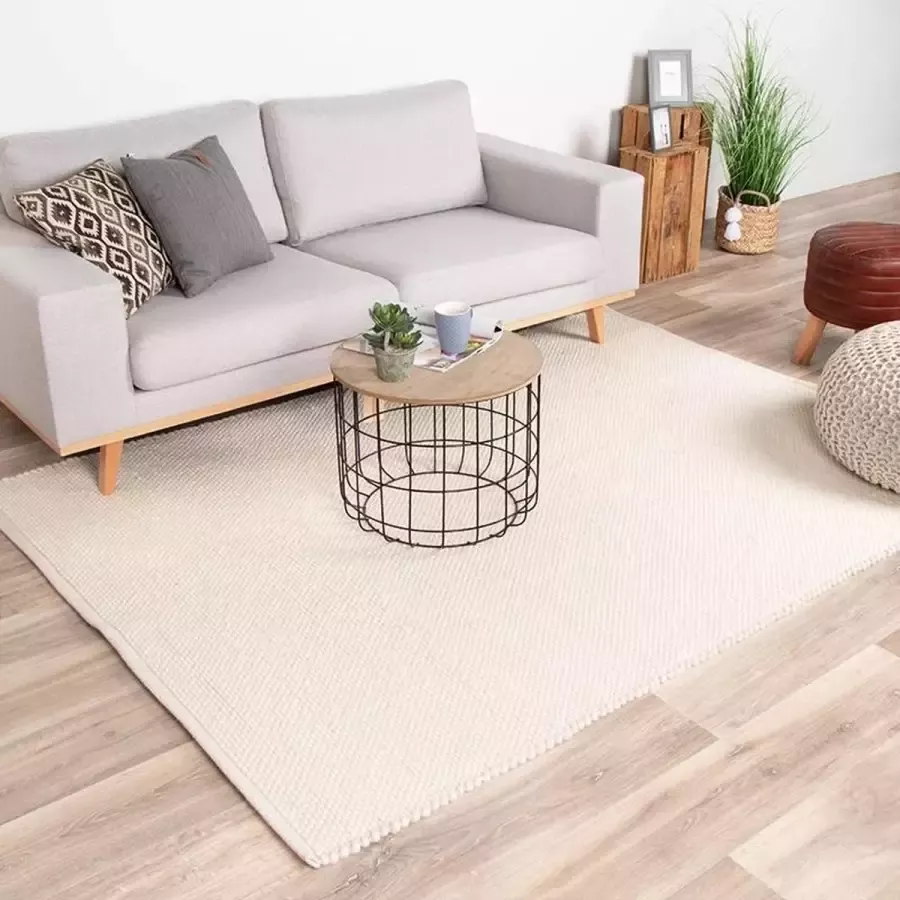 Fraai Wollen vloerkleed Feline Wit 140x200cm