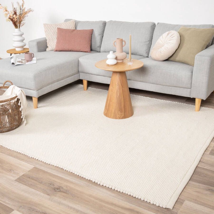 Fraai Wollen vloerkleed Feline Wit 200x290cm