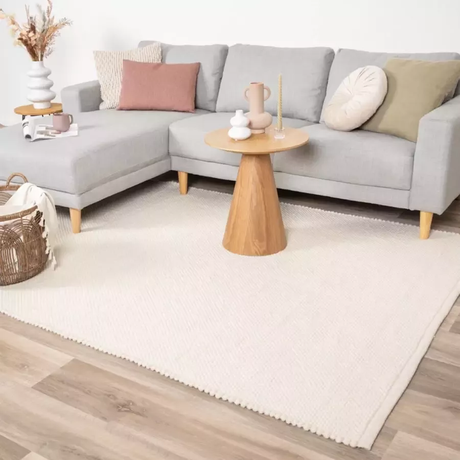 Fraai Wollen vloerkleed Feline Wit 200x290cm