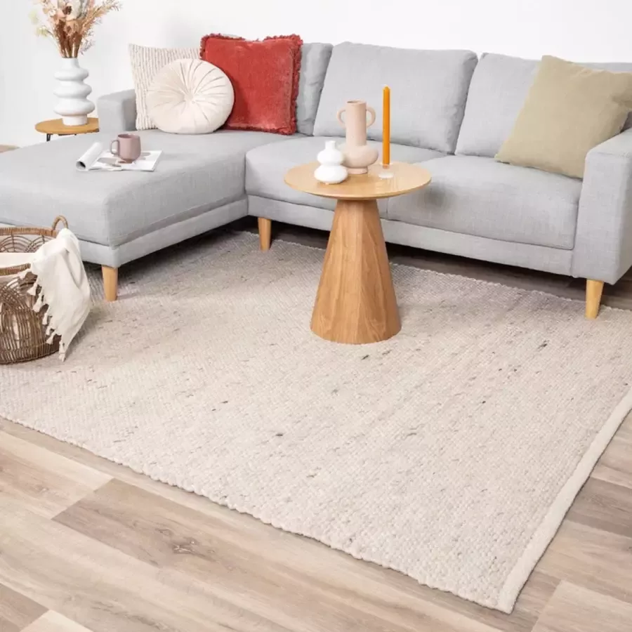 Fraai Wollen vloerkleed Feline Wit Gemeleerd 200x290cm