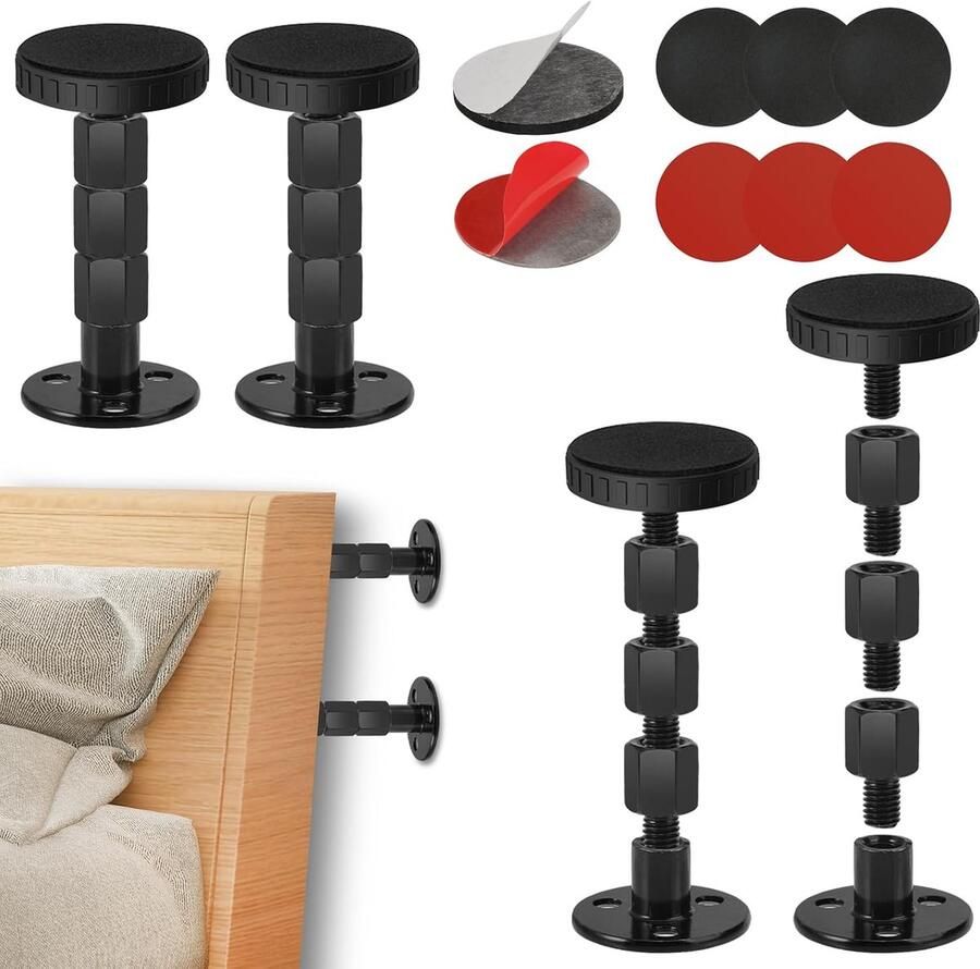 Fred Anti-Schok Bedframe 4 Stuks Verstelbare Hoofdeinde Stabilizers 30-110mm Stopper voor Bedframe