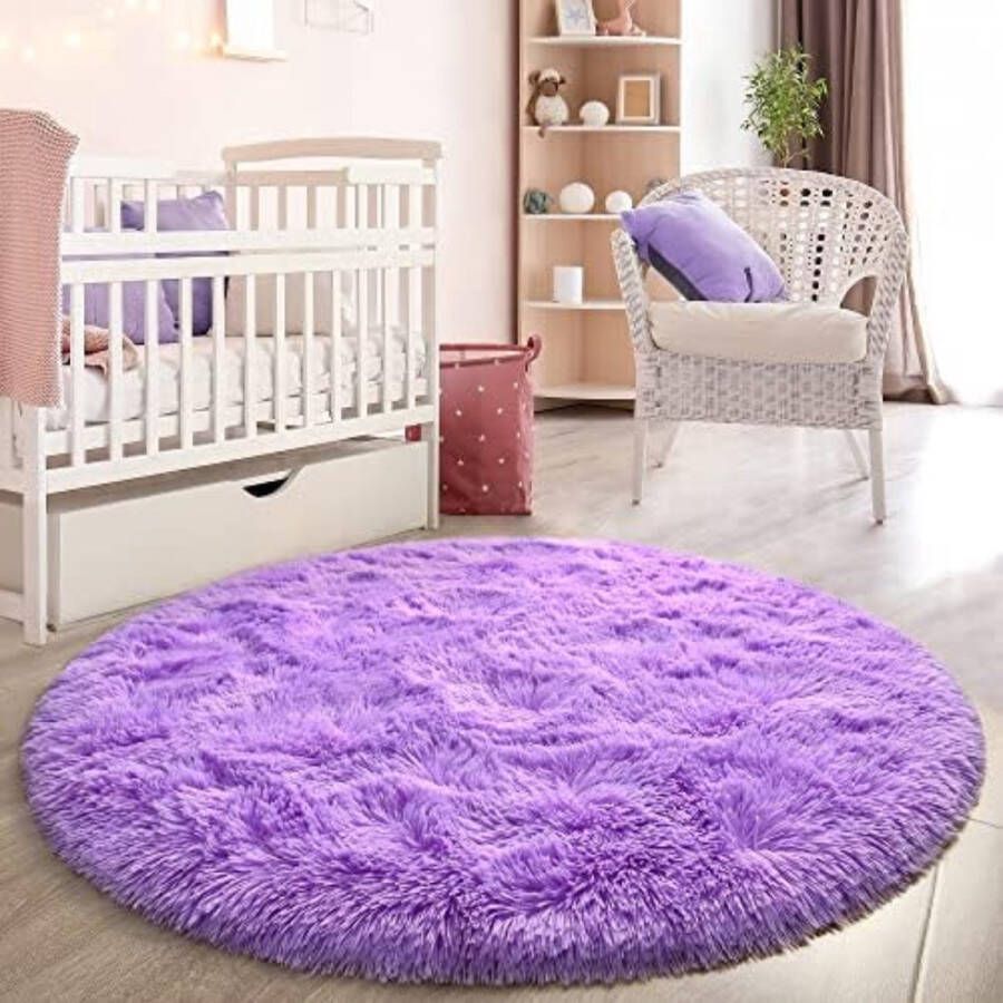 Fred. Lila Superzacht Vloerkleed Fluffy Kinderkamer Woonkamer Slaapkamer Non Slip