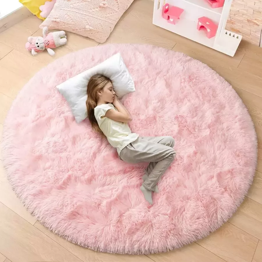 Fred. Superzacht Roze Vloerkleed Fluffy Kinderkamer Woonkamer Slaapkamer Non Slip Superzacht tapijt