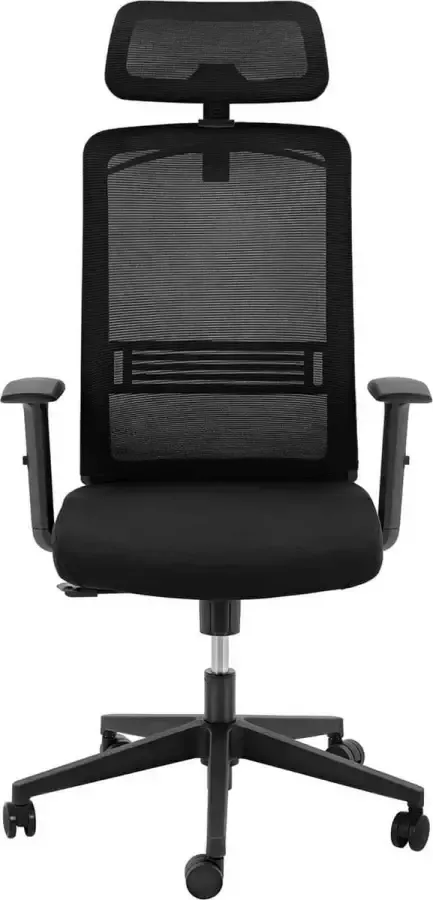 Fromm & Starck Bureaustoel mesh rugleuning hoofdsteun 50 x 61 cm zitting tot 150 kg zwart blauw grijs