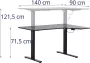 Fromm & Starck In hoogte verstelbaar hoekbureau 720 1200 mm 80 kg zwart - Thumbnail 2