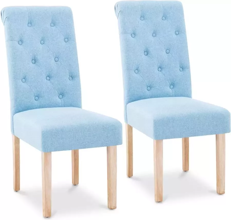 Fromm & Starck Stoel Gestoffeerd set van 2 tot 180 kg zitting 46 x 42 cm hemelsblauw