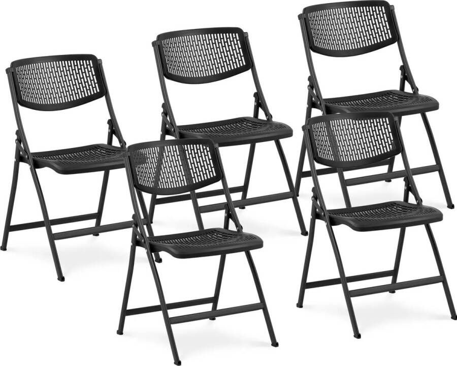 Fromm & Starck Stoel set van 5 tot 150 kg zitoppervlak 540 x 430 mm Zwart opvouwbaar