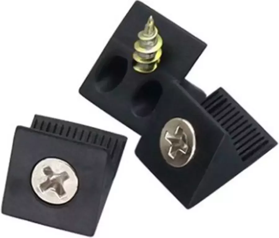 FSW-Products FSW-s 10 Stuks Kastplankdrager 45 Graden Met schroeven Zwart Plankendrager Dragers voor kasten of keukenkastjes Legplankdrager Schap drager Bevestiging haken voor kasten Plankdragers