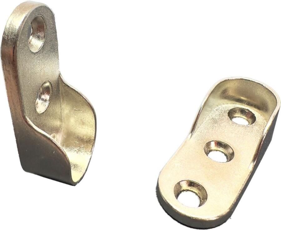 FSW-Products FSW-s 2 Stuks Kastroededrager 40x19x2 mm Beugel Kledingkast Gordijnroede Kledingroedehouder Nikkel Kledingroeden