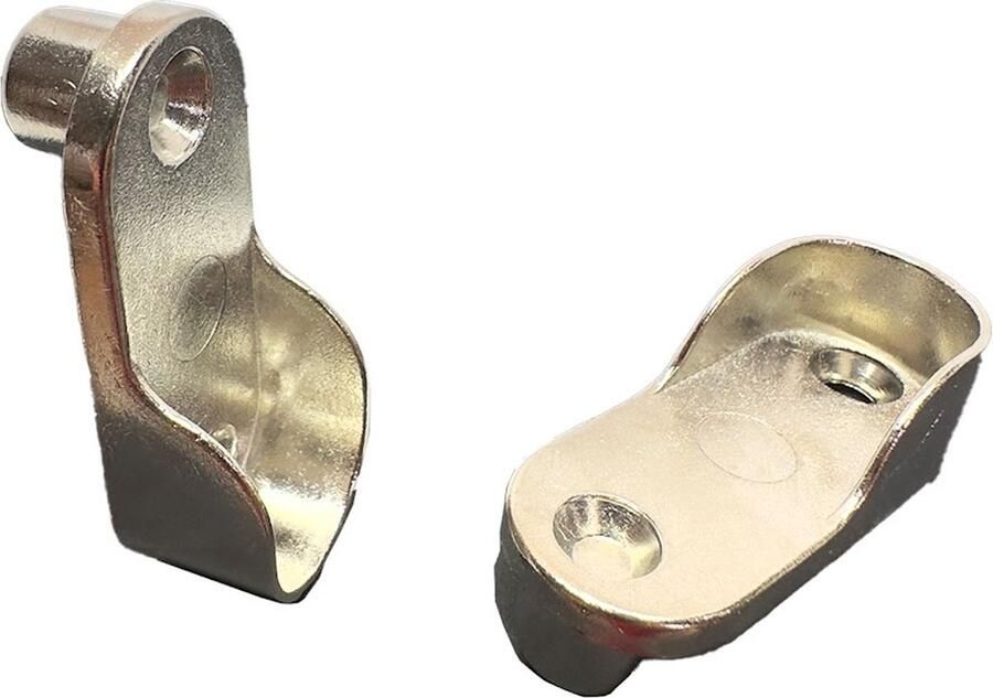 FSW-Products FSW-s 2 Stuks Kastroededrager 44x18x7.5 mm Beugel Kledingkast Gordijnroede Kledingroedehouder Nikkel Kledingroeden