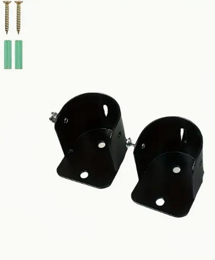 FSW-Products FSW-s 2 Stuks Kastroededrager Zwart 33x41x31 mm Beugel Kledingkast Gordijnroede Kledingroeden Plankdrager Roededrager