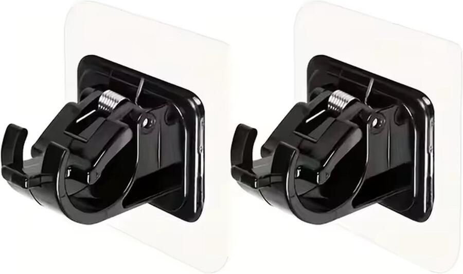 FSW-Products FSW-s 2 Stuks Zelfklevende Kastroededrager Beugel Kledingkast Gordijnroede Kledingroedehouder Zwart Kunststof Kledingroeden