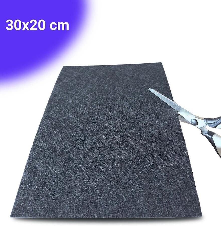 FSW-Products FSW-s Zelfklevend Vilt Vel Zwart 30 x 20 cm 3 mm dik Viltjes Vloerglijders Meubelvilt Anti-krasvilt Plakvilt Knipvilt Vloerbeschermers Viltjes Stoelpoten Meubelonderzetters