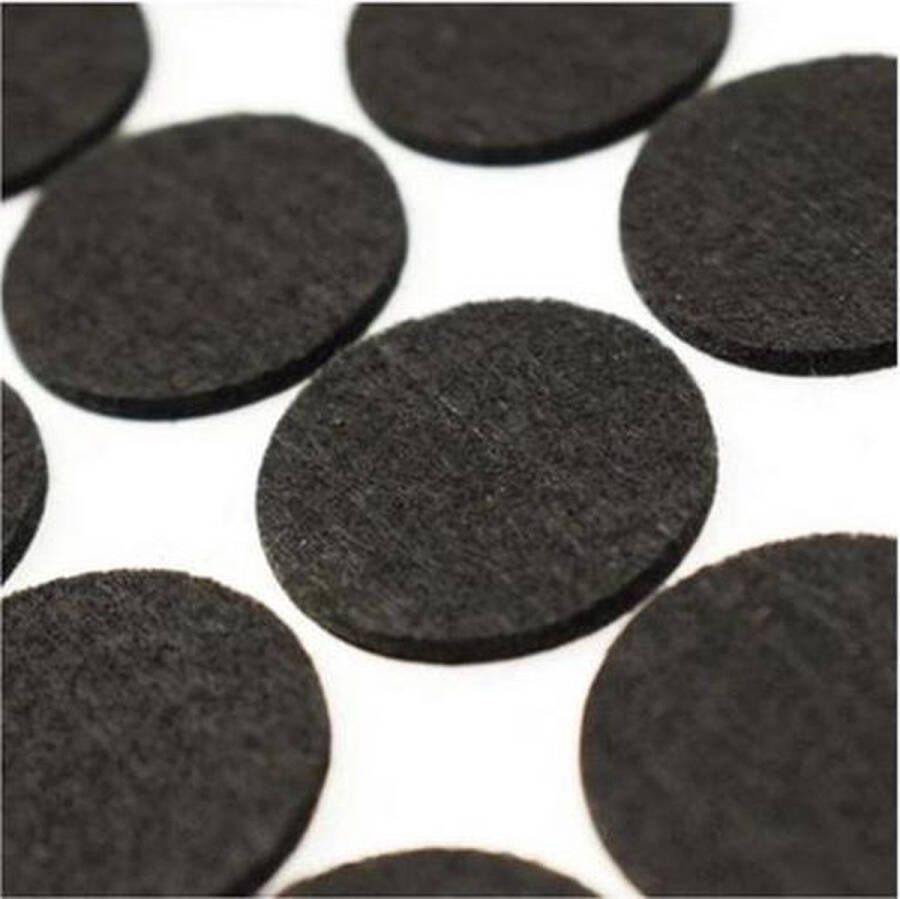 FSW-Products FSW-s 24 Stuks Zelfklevende meubelonderzetters Meubelvilt Anti-krasvilt Plakvilt Viltjes Stof Bruin Rond 2cm in dia