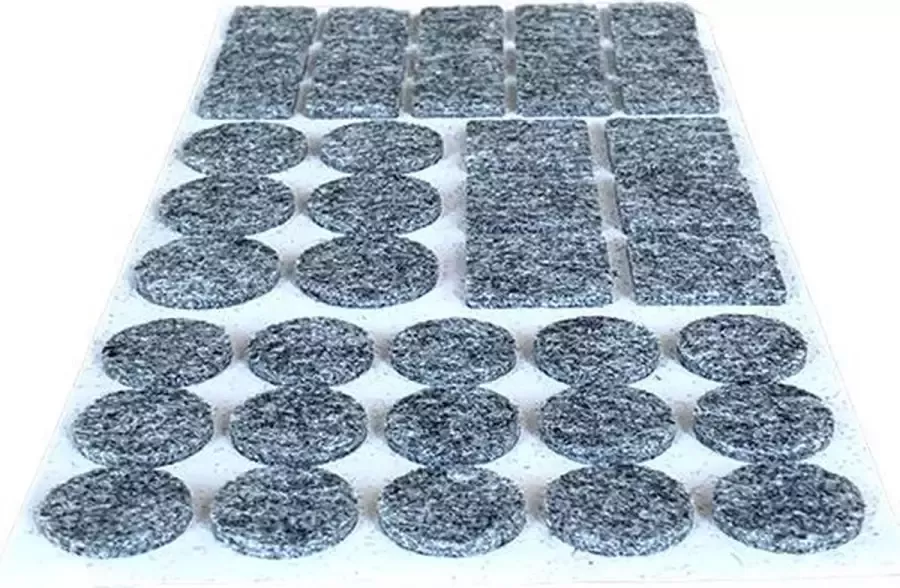 FSW-Products FSW-s Zelfklevend meubelvilt Grijs – 42 Stuks Ronde en Vierkante Viltjes Antikras Vilt Zelfklevende Vilt Stoelpoot Beschermers Vloer beschermer Viltjes stoelpoten – Anti kras vilt – Bescherm Vilt – Meubelonderzetter Stoel