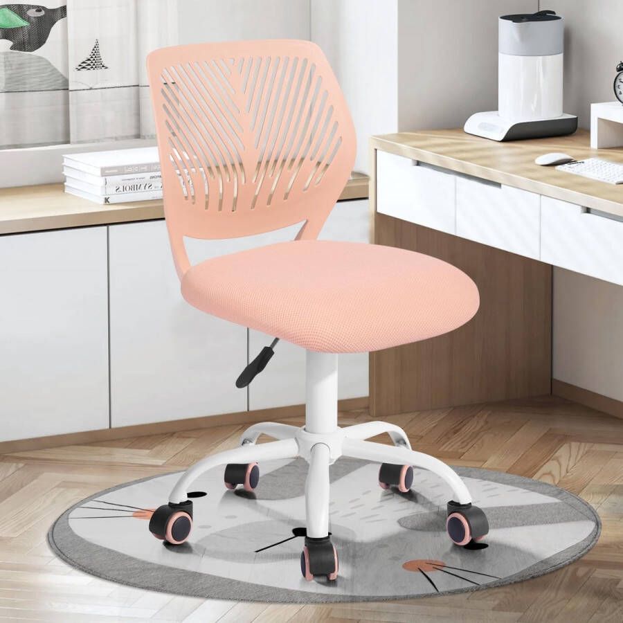 Fuleadture Ergonomische Kinderbureaustoel met Verstelbare Hoogte en Draaifunctie Oranje