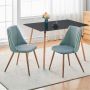 Fuleadture Fluwelen Eetkamerstoel Set van 2 Accent Stoel met Metalen Poten Moderne Eetkamerstoelen met Zachte Zitting voor Eetkamer Make Up Kamer Groen - Thumbnail 2