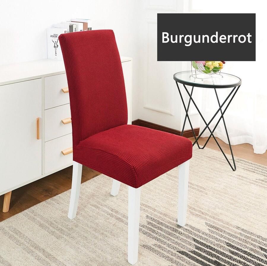 Fuleadture Eetkamer Stoelhoezen – Zetelhoes Hoezen voor Eetkamerstoelen – Stoelbeschermers Stoelhoezen Stretch Rood