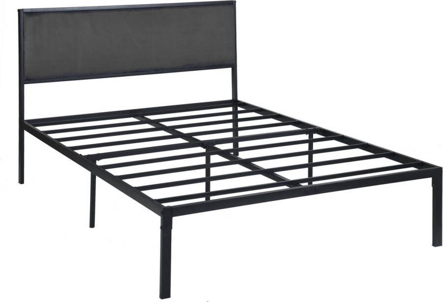 Fuleadture Modern Metalen Bedframe met Zachte Gestoffeerde Hoofdbord